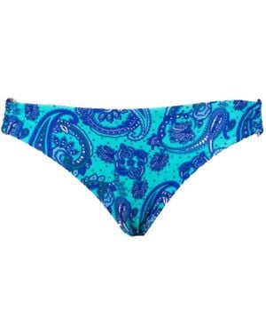 Caha Capo Dubai Paisley Metal Buckle Bikini Bottoms - Blue