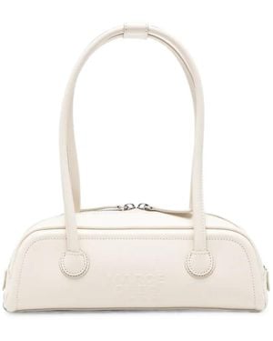 Marge Sherwood Embossed-Logo Leather Tote Bag - White