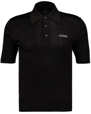 Amiri Logo-Embroidered Polo Shirt - Black