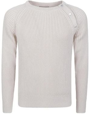 Carrera Pier Snap Ribbed-Knit Sweater - White