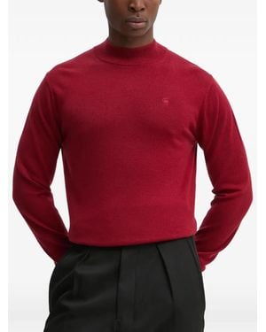 G-Star Mock-Neck Knitted Jumper - Red