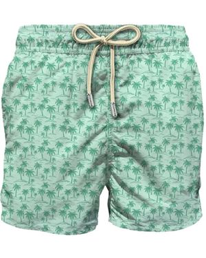 Mc2 Saint Barth Short De Bain À Imprimé Palmier - Vert