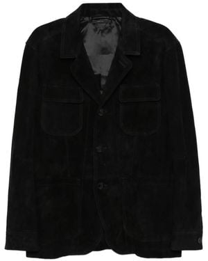 Tom Ford Leather Blazer - Black