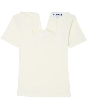 Sunnei Vネック Tシャツ - ホワイト