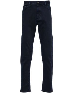 ZEGNA Logo-Patch Mid-Rise Jeans - Blue