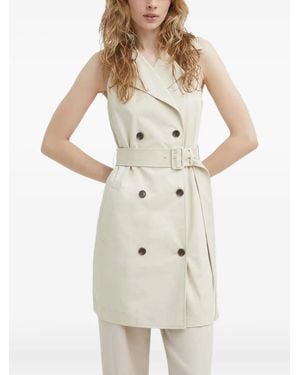 Theory Button-Up Belted-Detail Jacket - Natural