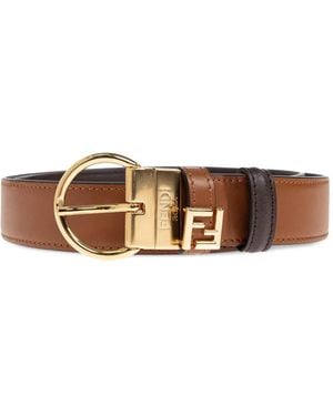 Fendi Rever Belt Chocolate - White