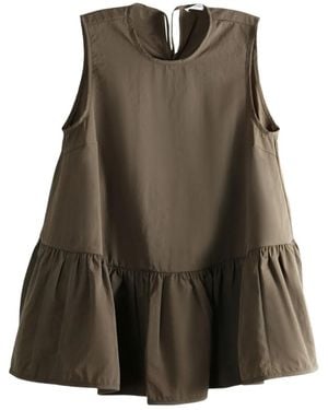 Cecilie Bahnsen Ruffled Sleeveless Top - Brown