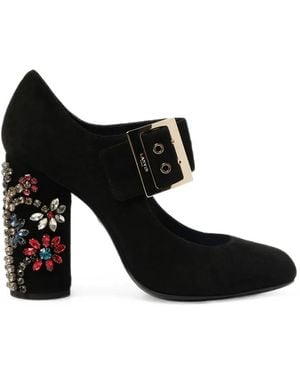 Lanvin Mary Jane Embellished Buckle Pumps - Black
