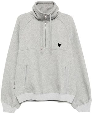 ZZERO BY SONGZIO Assemblage Half Zip Up High Neck Sweatshirt - Gray