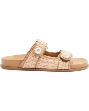 Jimmy Choo Fayence Pearl-Embellished Sandals - Natural