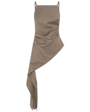 Anna Quan Sanne Asymmetric Draped Top - Natural