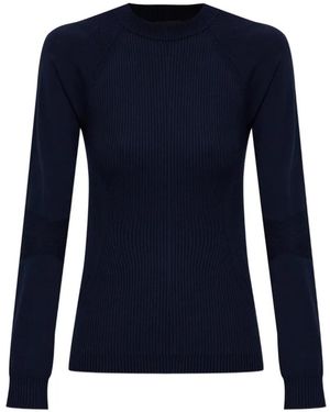 Moncler Haut Côtelé À Logo - Blue