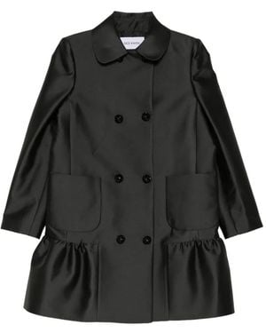 Dice Kayek Sequin-Embellished Ruffled Coat - Black