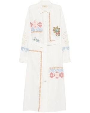 Weekend by Maxmara Wkdgru Floral-Embroidered Midi Dress - White
