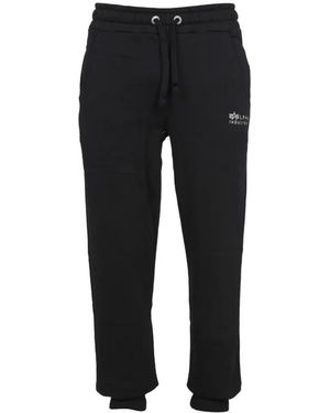 Alpha Industries Logo-Embroidered Track Trousers - Black