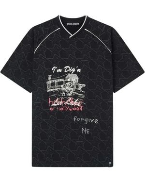 Palm Angels Starry Palm Allover Reg T-Shirt - Black