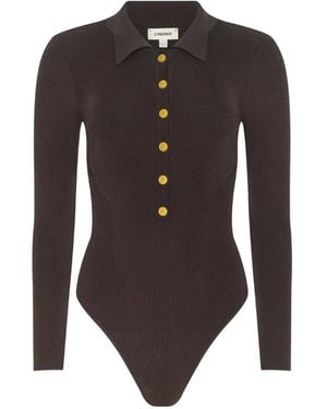 L'Agence Geknöpftes Poloshirt - Schwarz