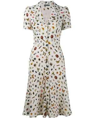 McQueen Vestido Camisero Con Estampado Obsession - Multicolor