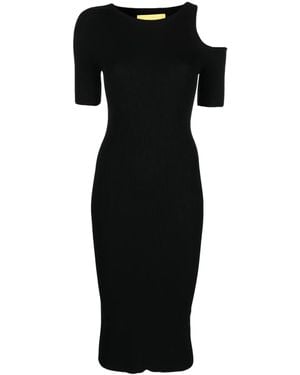 Aeron Cut-Out Ribbed Midi Dress - Black
