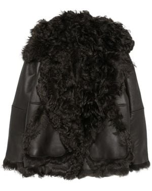 N°21 Veste À Bords En Peau De Mouton - Black