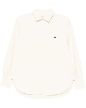 Lacoste Logo Flannel Blouses - White