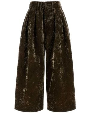 Uma Wang Poetic Velvet Wide-Leg Pants - Brown