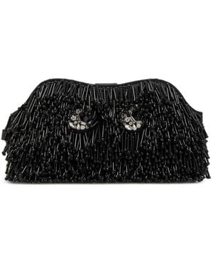 Anya Hindmarch Eyes Embellished Leather Sunglasses Pouch - Black