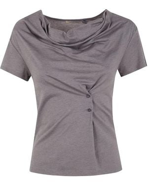 Paloma Wool Button cowl-neck T-shirt - Grau