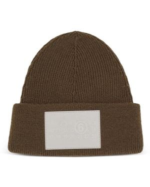 MM6 by Maison Margiela Berretto Con Applicazione Logo - Marrone