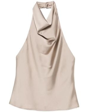 Imperial Cowl-Neck Halterneck Top - Natural