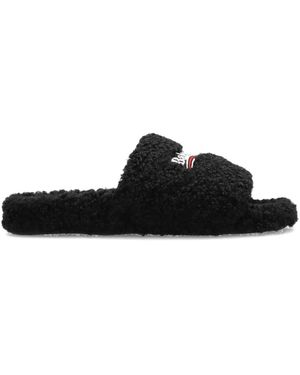 Balenciaga Pantoletten Mit Logo-Stickerei - Schwarz