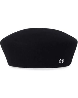 Ruslan Baginskiy Logo-Embroidered Wool Beret - Black
