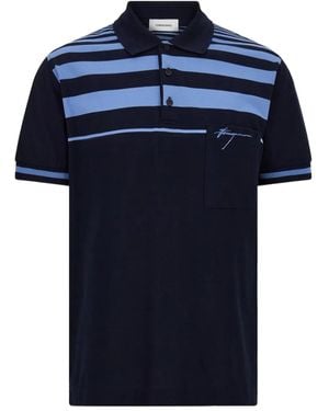 Ferragamo Gestreiftes Poloshirt - Blau