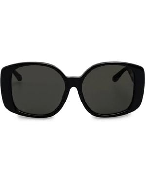 Linda Farrow Venus Zonnebril Met Oversized Montuur - Zwart