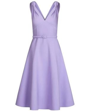 Oscar de la Renta Twist-Detailed Wool Dress - Purple