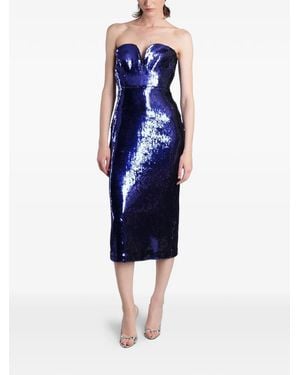 Alex Perry Sequin-Embellished Strapless Midi Dress - Blue