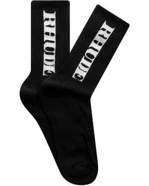 Rhude Dinero Logo-Embroidered Socks - Black