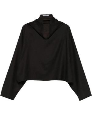 Alberta Ferretti Batwing-Sleeve Top - Black