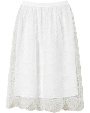 Twinset Embroidered Organza Skirt - White