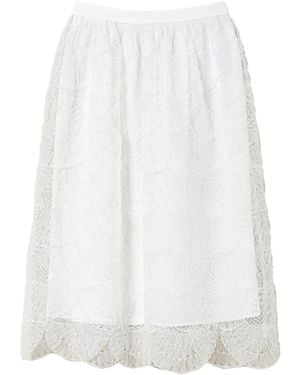 Twinset Embroidered Organza Skirt - White