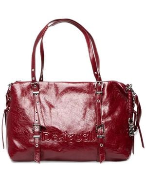 Desigual Large Lanuza Half Logo Tote Bag - Red