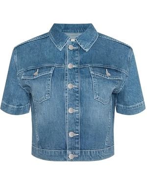 L'Agence Kirstie Blouse Met Korte Mouwen - Blauw
