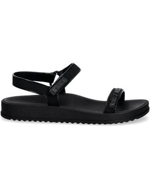 Melissa Logo-Print Touch-Strap Sandals - Black