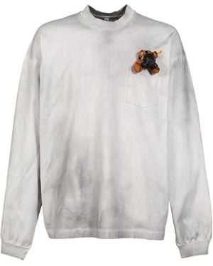 Doublet Teddy-Patch Chest-Pocket Sweater - White