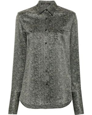 Ermanno Scervino Chemise En Soie À Imprimé Abstrait - Gris