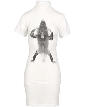 604SERVICE Primate Turtleneck Mini Dress - White