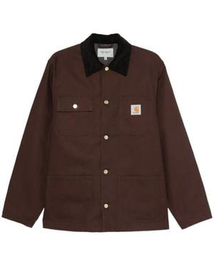 Carhartt Jack Met Ribfluwelen Kraag En Knoopsluiting - Bruin