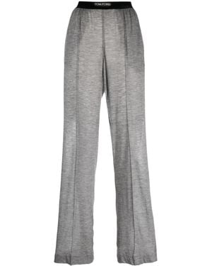 Tom Ford Logo-Waistband Cashmere Track Trousers - Grey