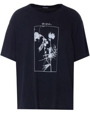 Ann Demeulemeester Floral-print T-shirt - Blue